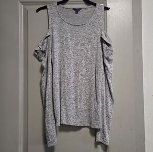 Aeropostale Gray Cold Shoulder Blouse